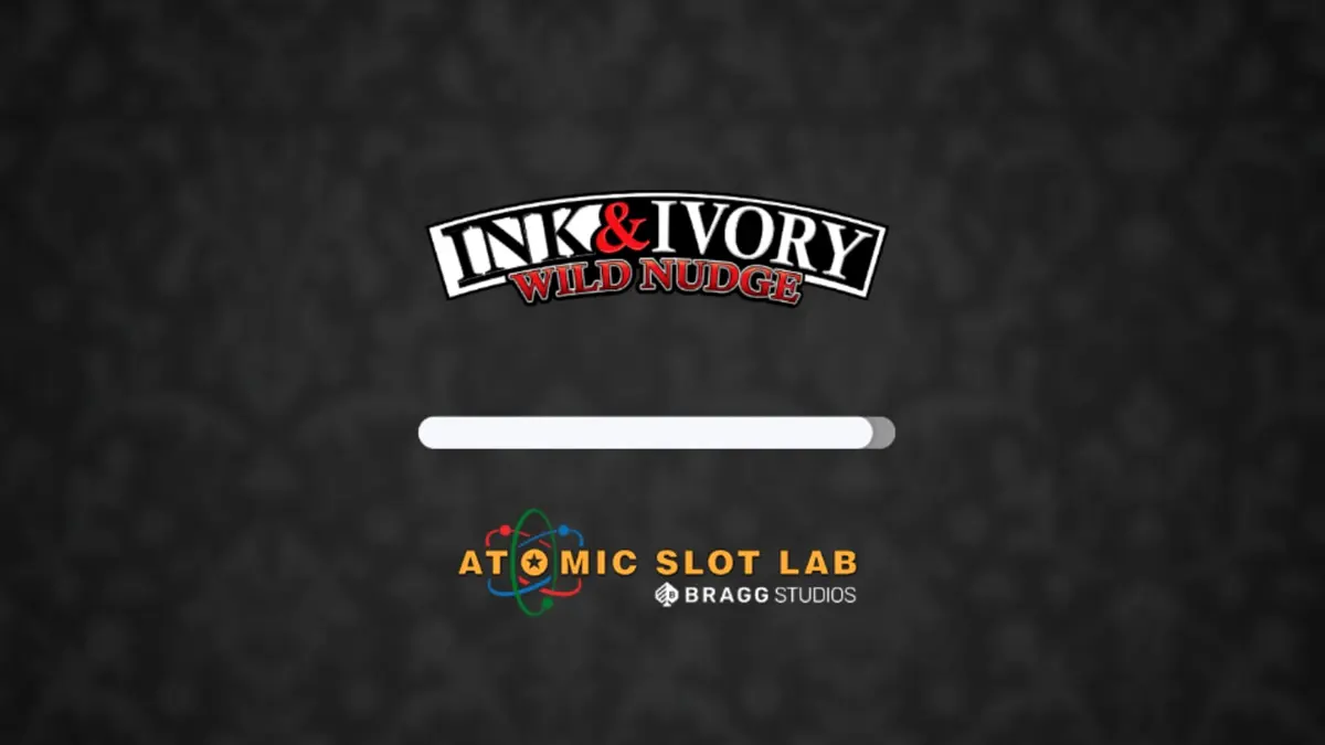 Tampilan visual minimalis slot Ink & Ivory dengan desain hitam putih yang elegan